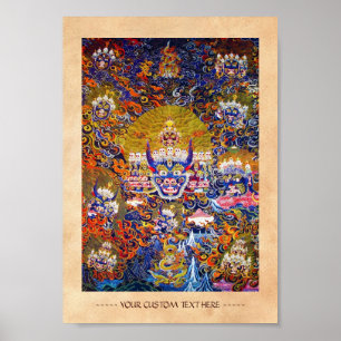 Coole orientalische Thangka-Gott-Tattoo-Kunst Poster
