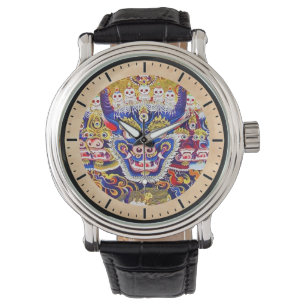 Coole orientalische Thangka Gott Tattookunst Armbanduhr