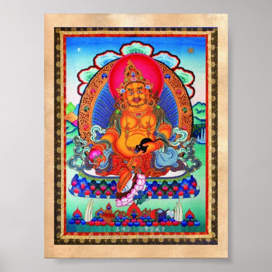 Coole orientalische Thangka Jambhala Tattoo Art Poster (Vorne)