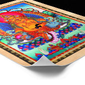 Coole orientalische Thangka Jambhala Tattoo Art Poster (Ecke)