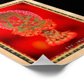 Coole orientalische Thangka-Tattoo Art Ragaraja Poster (Ecke)