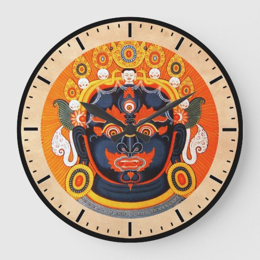 Coole orientalische tibetanische thangka große wanduhr (Vorderseite)