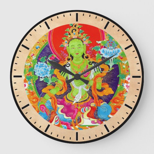 Coole orientalische tibetanische thangka große wanduhr (Vorderseite)