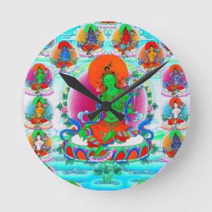 Coole orientalische tibetanische thangka runde wanduhr