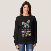 Coole Osterhasen-Kostüm-Kellnerin Bunte Eier L Sweatshirt (Vorne ganz)