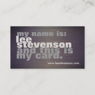 Coole Oversified Bold Typografy Business Card Visitenkarte
