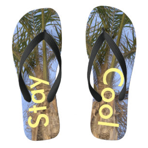 Coole Palm Trees Blue Sky Flip Flops bleibe Badesandalen