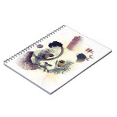 Coole Panda Illustration Art Notizblock (Linke Seite)