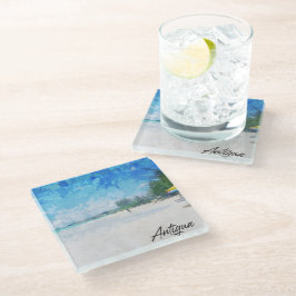 Coole Panoramaaussicht auf die Karibikinsel Antigu Glasuntersetzer