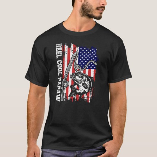 COOLE Papa unter US-Flagge T-Shirt (Vorderseite)