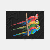 Coole Papageienkunst Frauen Papagei Bird Fleecedecke (Vorderseite (Horizontal))