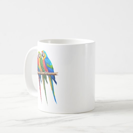 Coole Papageienkunst Frauen Papagei Bird Kaffeetasse (Vorderseite Links)