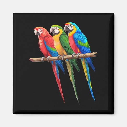 Coole Papageienkunst Frauen Papagei Bird Magnet (Vorne)