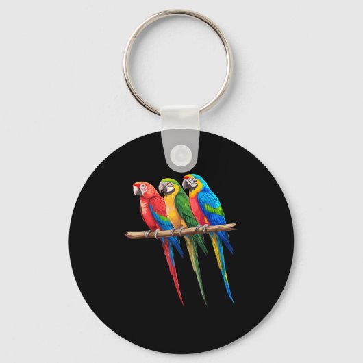 Coole Papageienkunst Frauen Papagei Bird Schlüsselanhänger (Vorderseite)