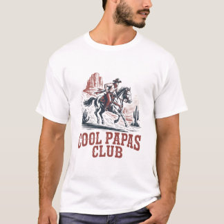 Coole Papas Club Retro Western Cowboy Papa lustig T-Shirt