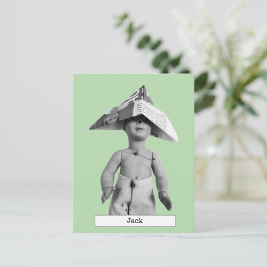 Coole Paper Hat-Puppenkarte Postkarte (Stehend Vorderseite)