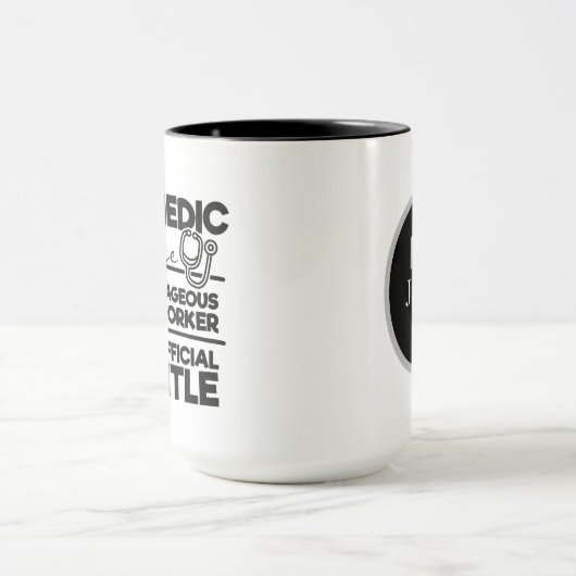 coole Paramedische Wortart hinzufügen Monogramm Tasse (Zentrum)