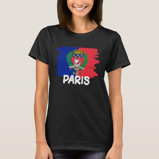 Coole Pariser Flagge T-Shirt (Vorderseite)