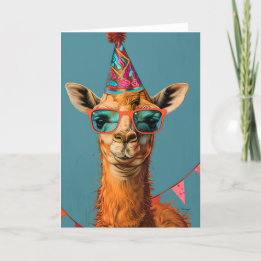 Coole Party Llama Grußkarte Dankeskarte