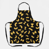 Coole Pasta-Makkaroni-Muster auf schwarz Schürze (Vorderseite)