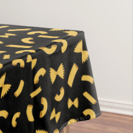 Coole Pasta-Makkaroni-Muster auf schwarz Tischdecke