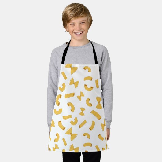 Coole Pasta-Makkaroni-Muster auf Weiß Schürze (Getragen)