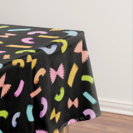 Coole Pasta mit bunten Makkaroni-Mustern auf schwa Tischdecke