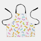 Coole Pasta mit bunten Makkaroni-Mustern auf Weiß Schürze (Vorderseite)