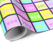 Coole Pastel Farbiger Personalisierter Kindergebur Geschenkpapier (Rolleneckpunkt)