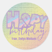 Coole Pastel Graffiti auf dem Mosaiksteinchen Glüc Runder Aufkleber (Vorderseite)