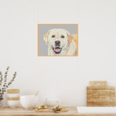 Coole Pastel Zeichnend Gelbe Labrador Poster (Küche)