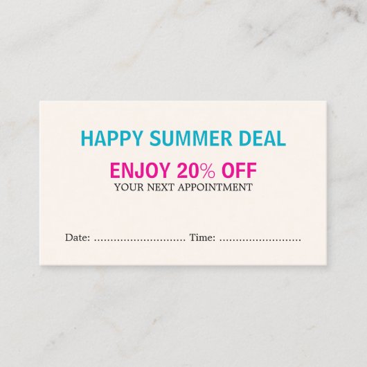 Coole Pastelfarben Salon Termin Coupon (Vorderseite)