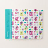 Coole Pastelkatzen mit Glasmuster, Aquamarin Puzzle (Horizontal)