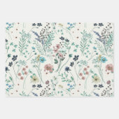 Coole Pastell Blau & Creme Rustikale Blume Geschenkpapier Set (Vorderseite 3)