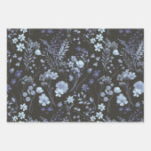 Coole Pastell Blau & Creme Rustikale Blume Geschenkpapier Set (Vorderseite 2)