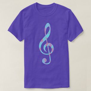 Coole Pastell-Camouflage Muster Treble Clef T-Shirt