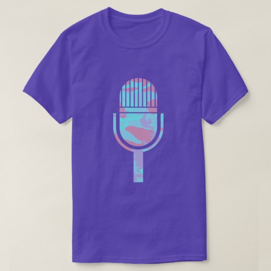 Coole Pastell-Camouflage Muster Vintag Mic T-Shirt (Design vorne)