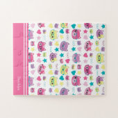 Coole Pastellkatzen mit Glasmuster, rosa Puzzle (Horizontal)