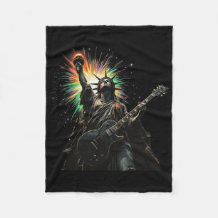Coole Patriotik 4. Juli Statue von Liberty Playi Fleecedecke