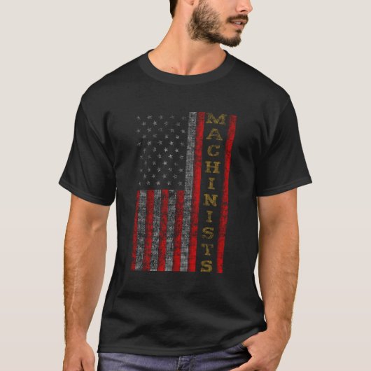 Coole patriotische Machinisten-Flagge T-Shirt (Vorderseite)