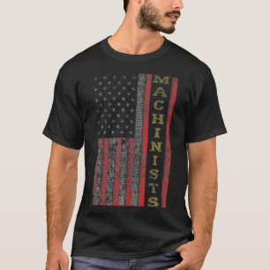 Coole Patriotische Machinisten USA Flag Gift Idea T-Shirt