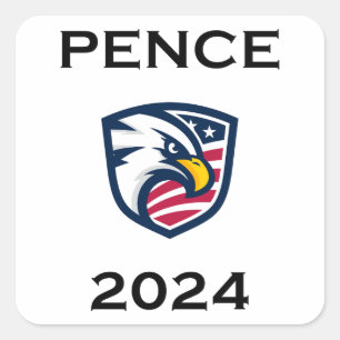 Coole Patriotische Mike Pence 2024 Election Eagle Quadratischer Aufkleber