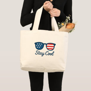 Coole Patriotische Sonnenbrille bleibe - amerikani Jumbo Stoffbeutel