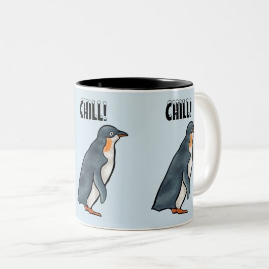 COOLE PENGUIN-TASSE ZWEIFARBIGE TASSE (VorderseiteRechts)