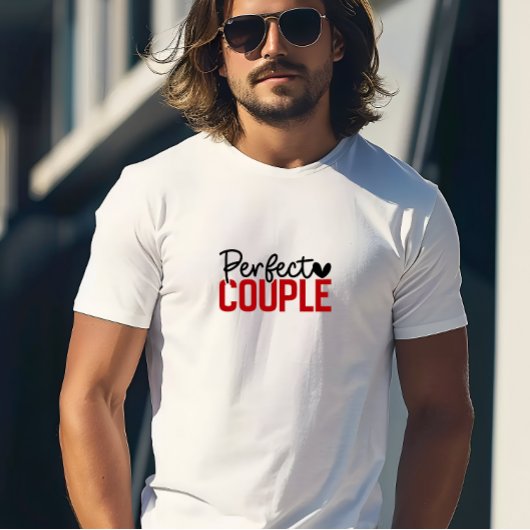 Coole, perfekte Couple Print T-Shirt