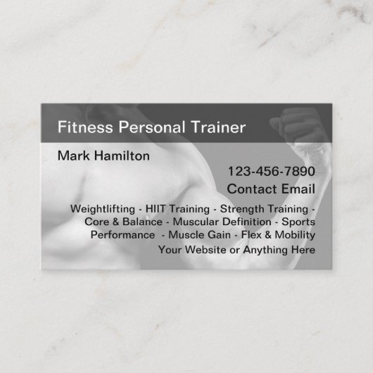 Coole Personal Trainer Business Cards Visitenkarte (Vorderseite)