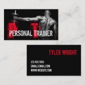 Coole Personal Trainer Gym Fitness Business Card Visitenkarte (Vorne/Hinten)