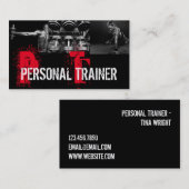 Coole Personal Trainer Gym Fitness Business Card Visitenkarte (Vorne/Hinten)