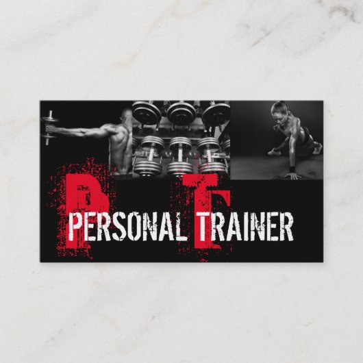 Coole Personal Trainer Gym Fitness Business Card Visitenkarte (Vorderseite)