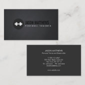 Coole Personal Trainer White Dumbell Logo-Fitness Visitenkarte (Vorne/Hinten)